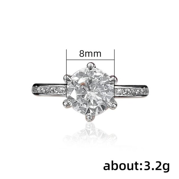 Round Brilliant Diamond 6 Prong CZ Bridal | Mercari Round Brilliant Diamond 6 Prong CZ Bridal Rings for Women, HA4442-6